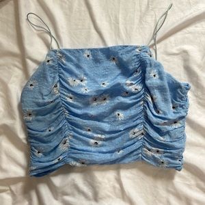 L.A. Hearts/PacSun Blue and White Floral Tank